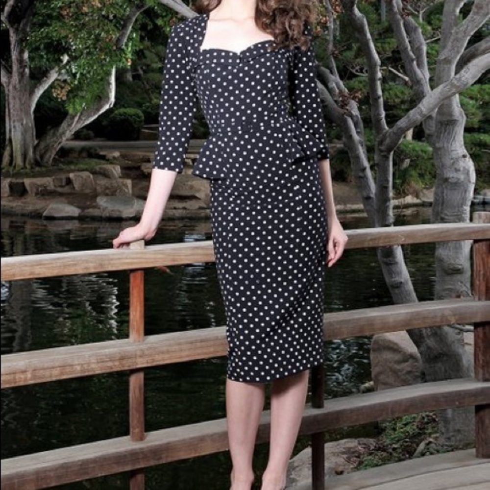 Stop Staring! Polka Dot Peplum Dress